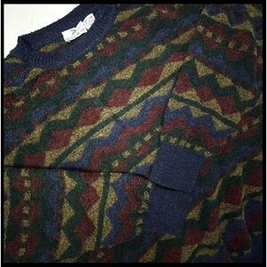 Vintage 90s Neiman Marcus Alpaca Wool Pullover Sweater Mens Medium Cosby Dad EUC